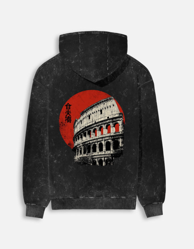 Rome themed Acid Washed Hoodie
