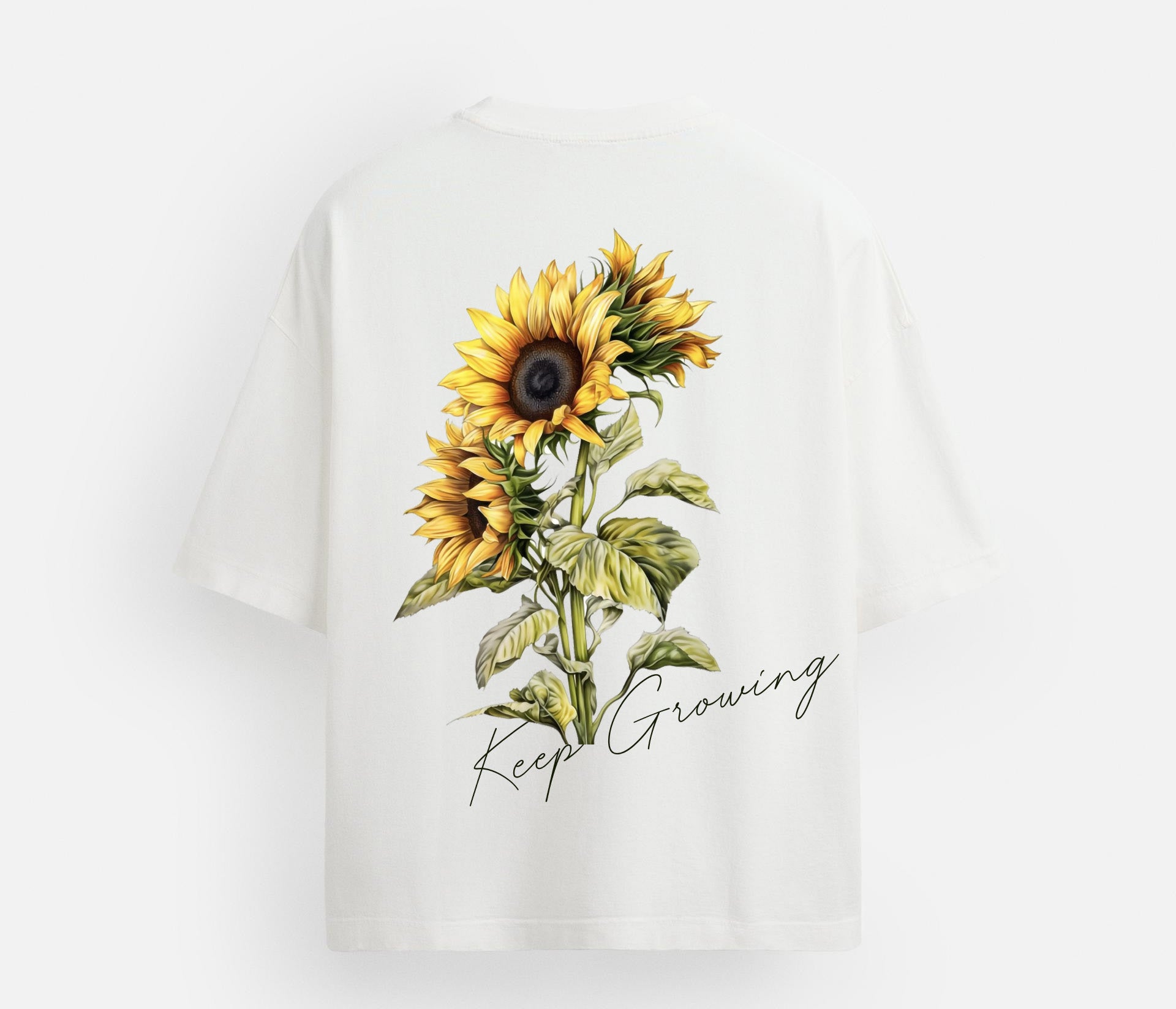 Keep Growing- Sunflower themed oversized tshirt