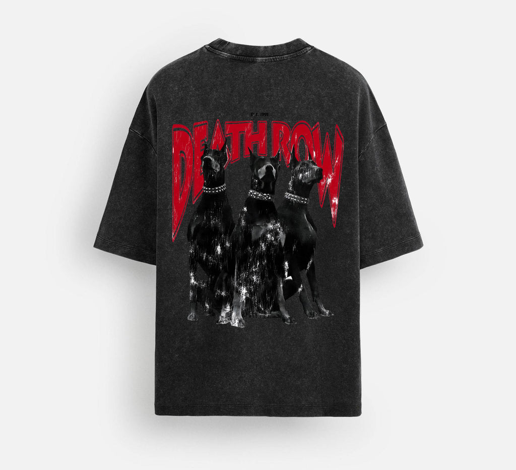 Deathrow- Acid Wash Oversized Tee