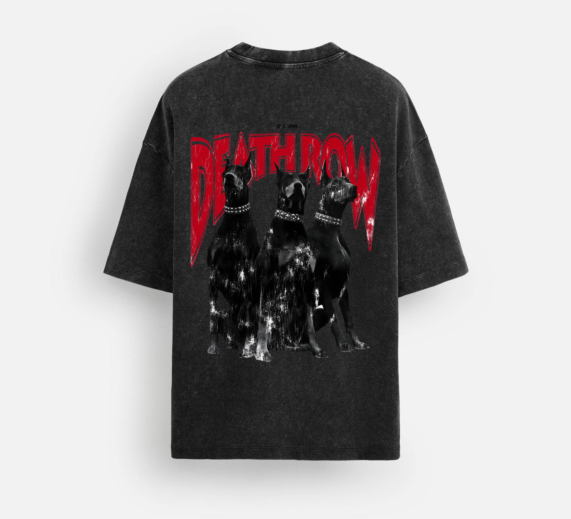 Deathrow- Acid Wash Oversized Tee
