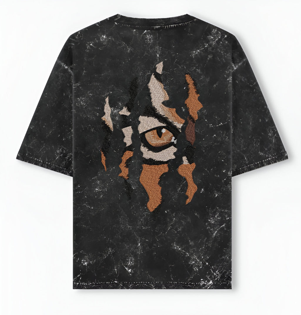 Eyes of Fire- Acid Washed Oversized Tee
