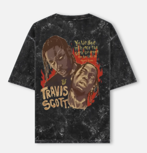 Rage in the Stars- Acid washed oversized Tee