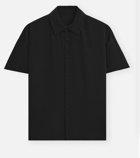 Black Plain Oversized Shirt