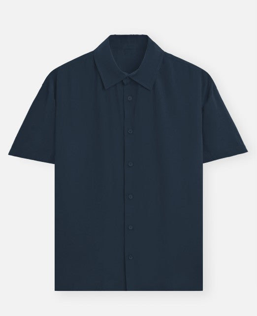 Navy Blue Plain Oversized Shirt