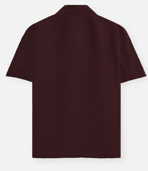Maroon Plain Oversized Shirt