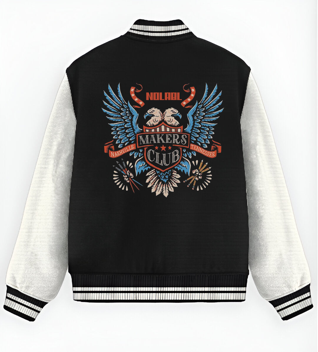 Black Squadron Varsity Jacket