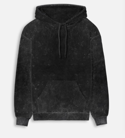 Midnight Sting Black Acid Washed Hoodie